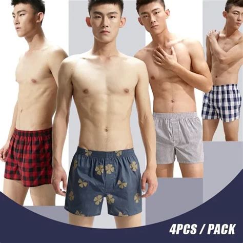 Group Buying High Quality Brand 4 Pieces Lot Plaid 100 Cotton Men S Mens Underwear Men