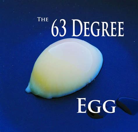 An Egg On A Blue Plate With The Words The 63 Degree Egg