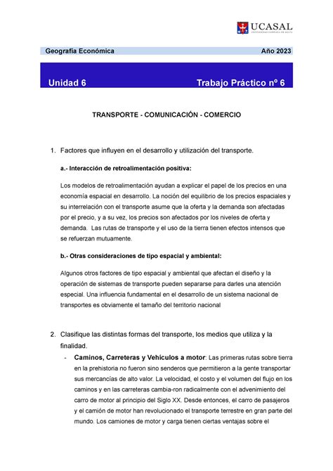 TP 6 Geografía Económica Geografía Económica Año 2023 Unidad 6