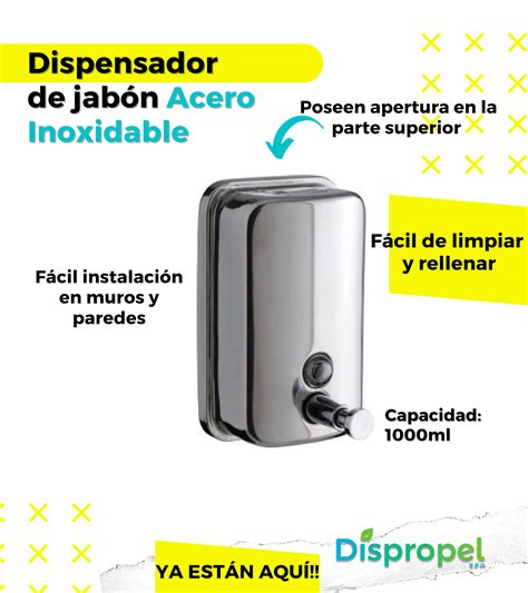 Dispensador De Jab N Ml Acero Inoxidable Dispropel