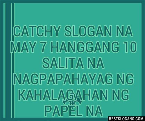 Catchy Na May Hanggang Salita Na Nagpapahayag Ng Kahalagahan