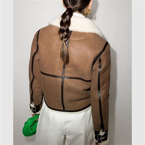 LOEWE Shearling Aviator Jacket Flying Leather Jacket