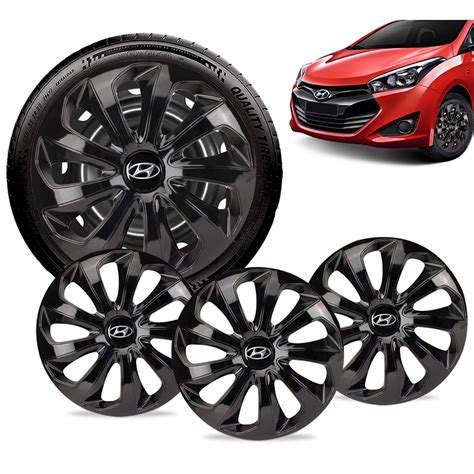 Jogo 4 Calotas Velox Aro 14 Preta Hyundai Hb20 Hatch Sedan Shopee Brasil