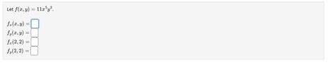 Solved Let F X Y 11x5y3 Fx X Y Fy X Y Fx 2 2 Fy 2 2