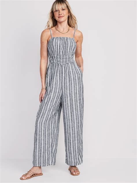 Linen Blend Cami Wide Leg Jumpsuit Old Navy