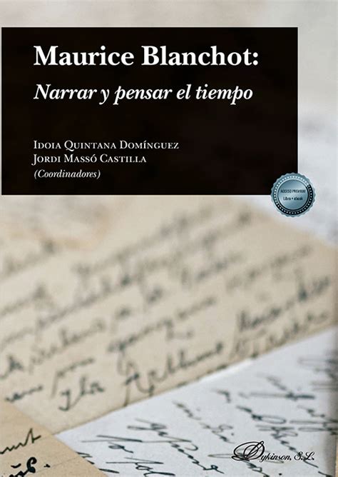 Librer A Dykinson Maurice Blanchot Narrar Y Pensar El Tiempo