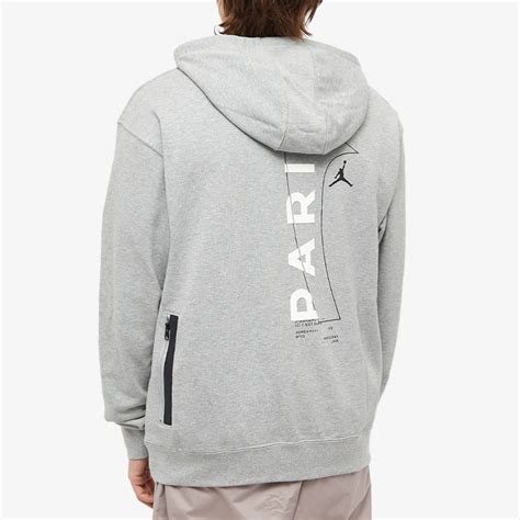 Air Jordan Psg Popover Hoodie Dark Grey Heather And White End Us