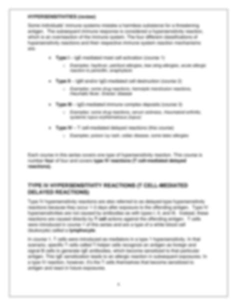 Examine Type 4 Hypersensitivities By Completing Each Sentence