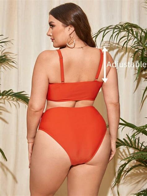 Plus Ombre Ruched Push Up Bikini Swimsuit Shein Usa