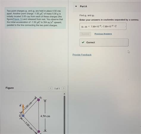 Solved Two Point Charges Q1 And Q2 Are Held In Place 450 Cm