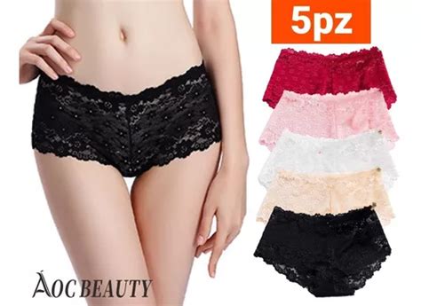 Paquete 5 Pantaleta Bikini Lencería De Encaje Sexy Meses sin intereses