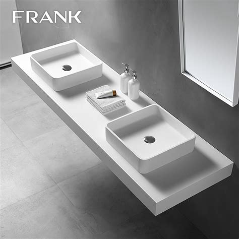 White Artificial Stone Corian Solid Surface Basin Bathroom Sink China