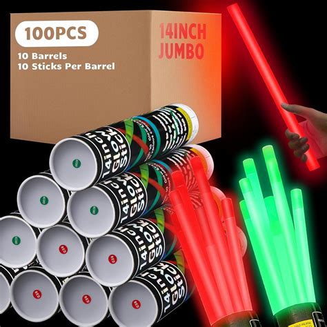 Lewtemi 100 Pcs Christmas 14 Inch Glow Sticks Industrial