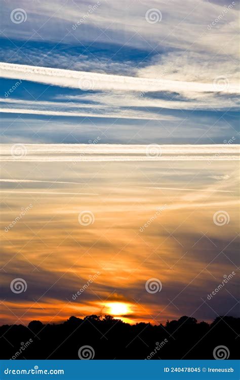 Sunrise in the Clouds and Blue Sky Stock Image - Image of morning ...