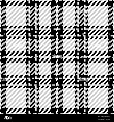 Plaid Check Pattern In Black And White Seamless Texture Fabric Background Stock Vector Image