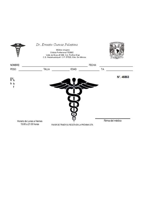 Formato De Receta Medica Para Imprimir Pdf