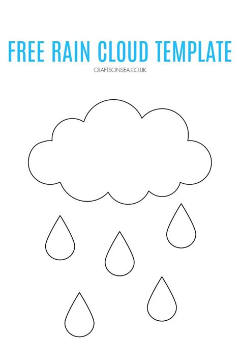 a printable cloud with rain drops on it