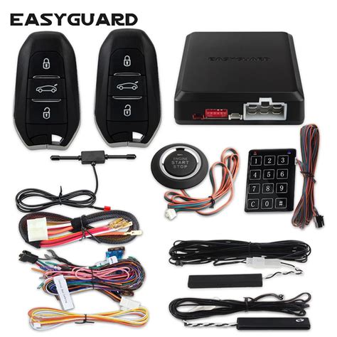 EASYGUARD PKE Car Alarm System With Remote Engine Start Smart Key Push