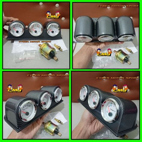 Jual Gauge Dashboard Indikator Volt Meter Oil Water Temperature Oil