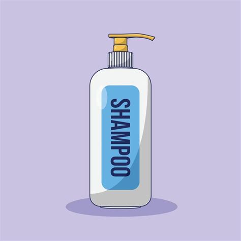 Shampoo Bottle Vector Icon Illustration Hair Hygiene Vector Flat