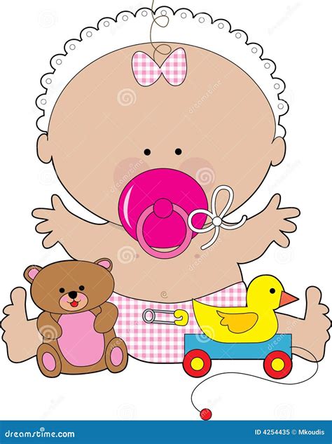 Baby Pacifier Girl Cartoon Vector Cartoondealer