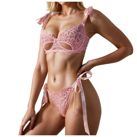 Jhlzhs Sexy Lingerie For Women Push Up Bra Corset Lace Bow Girls Sexy