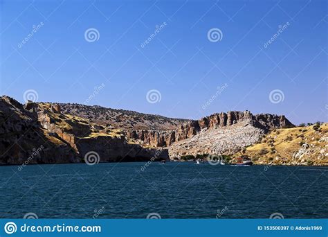 Panorama Urfa Holy Lake With Sacred Fish In Golbasi Park Royalty Free