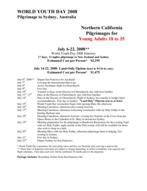 Fillable Online Diocese Sacramento WYD Registration Forms UPDATED Doc