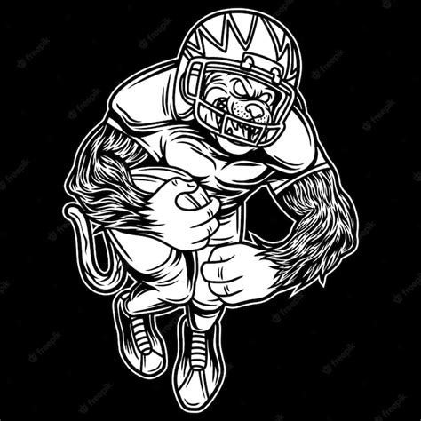 Premium Vector | Bulldog mascot american football black and white ...