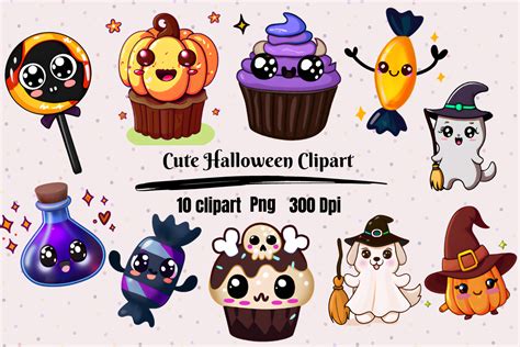 Cute Halloween Kawaii Clipart Graphic by Hamees Store · Creative Fabrica