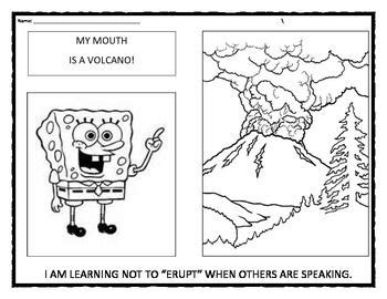 My Mouth Is A Volcano Interrupting Coloring Sheet