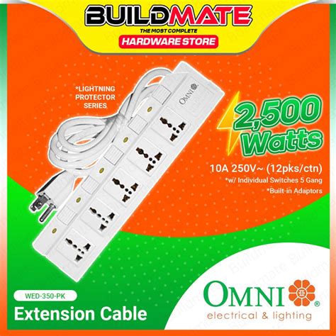 Buildmate Omni Extension Cord Gang W Individual Switch Universal