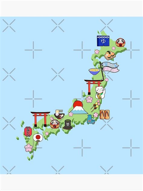 "Japan kawaii map" Poster for Sale by Mkawaii | Redbubble