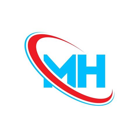 Logo Mh Conception Mh Lettre Mh Bleue Et Rouge Création De Logo De Lettre Mh Lettre Initiale