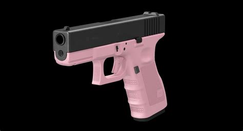 glock 19 pink 3d model