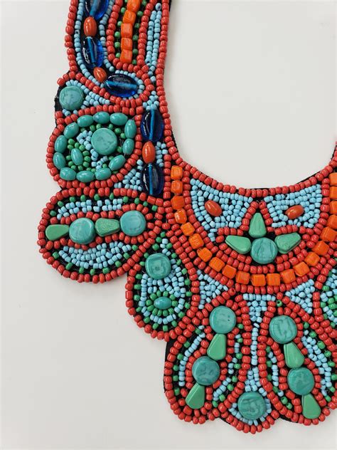 Namibia Tribal Beaded Bib Necklace Style A Go Go