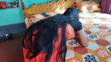 Reading Time Long Hair Play For Beautiful Indian Woman Hair Play For