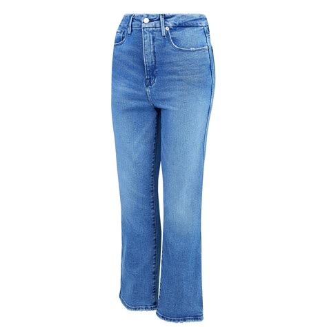 Good American Good Curve Straight Jeans Women Blue Flannels