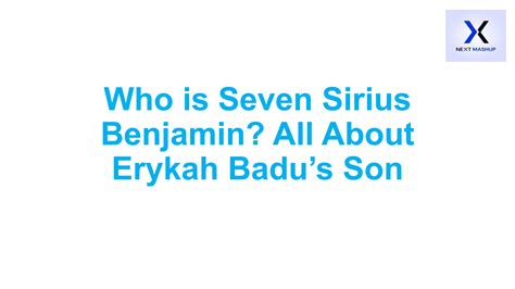 Who is Seven Sirius Benjamin? All About Erykah Badu’s Son Who is Seven ...