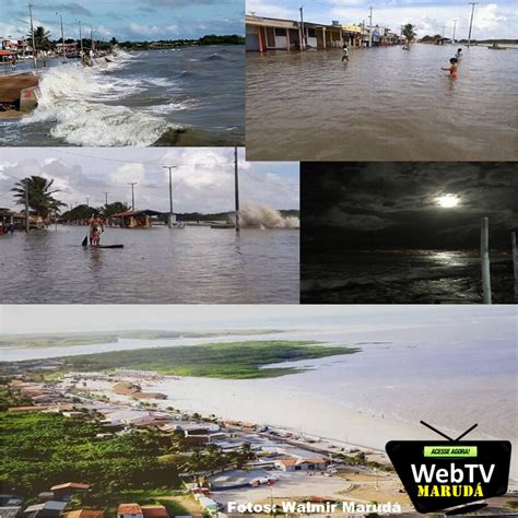 Maré alta invade a orla do distrito de Marudá no Pará