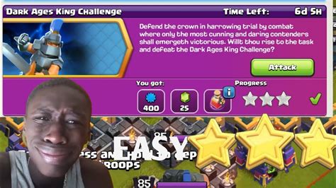 Easily 3 Star The Dark Ages King Challenge Clash Of Clan