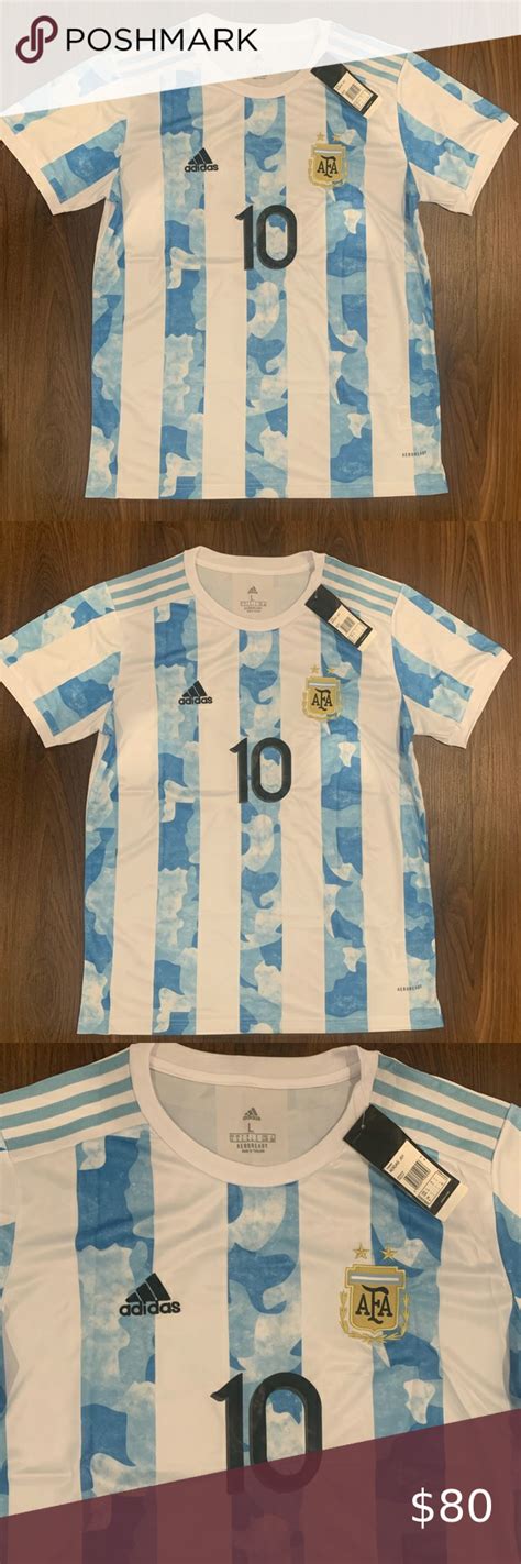 Adidas Argentina National Team Lionel Messi Soccer Football Jersey ...