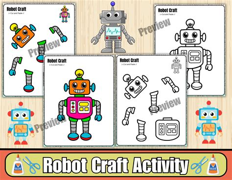 robot craft activity build  robot printable cut  paste craft