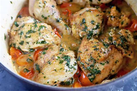 Poulet Saute A La Paysanne Provencale Peasant Chicken Foodal