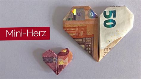 Mini Herz Aus Geldscheine Falten Diy Geldgeschenke Geschenk Idee