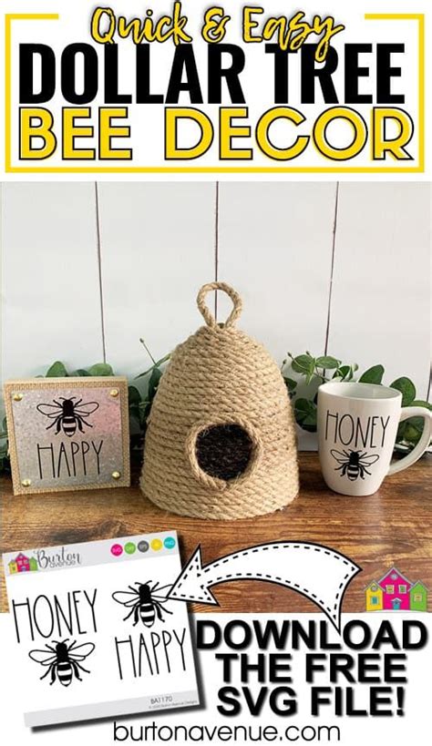 Quick Easy Dollar Tree Bee Decor For Cricut Silhouette Burton