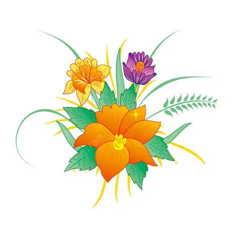 Hand Drawn Flowers Png Transparent Vector Hand Drawn Flower Pattern