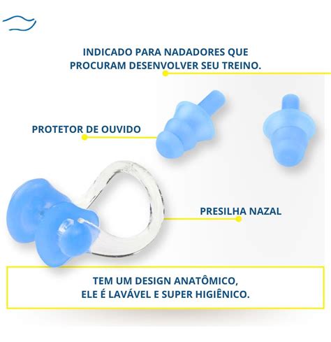 Kit Presilha Nasal E Protetor De Ouvido Para Nata O Speedo Produtos