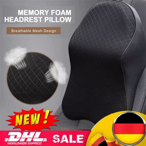 AUTOSITZ KOPFSTÜTZE PAD Memory Foam KFZ Reisekopf Nackenstütze Kissen