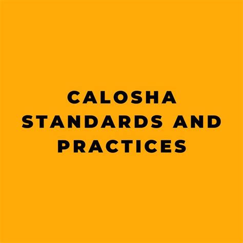 calosha standards  practices  safety trainer